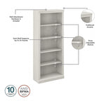 Saratoga L Shaped Computer Desk and Bookcase Set by Bush Furniture