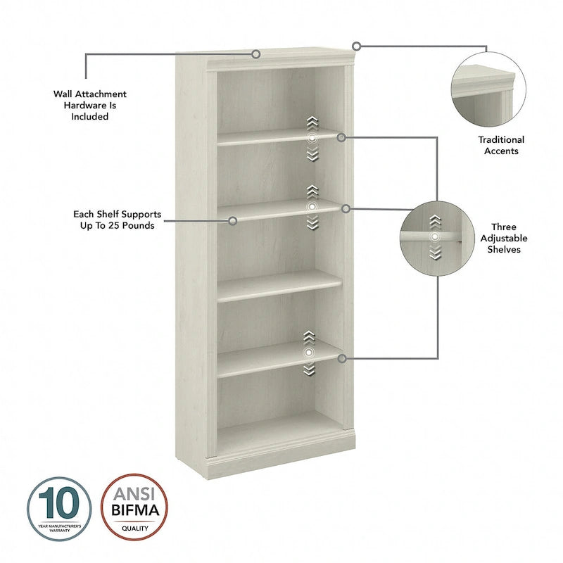 Saratoga L Shaped Computer Desk and Bookcase Set by Bush Furniture
