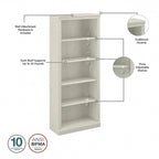 Saratoga L Shaped Computer Desk and Bookcase Set by Bush Furniture
