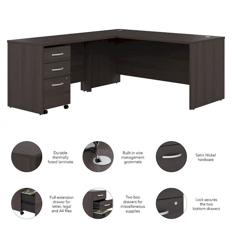 Studio C 66W L-Shaped Desk with Drawers by Bush Business Furniture