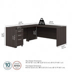 Studio C 66W L-Shaped Desk with Drawers by Bush Business Furniture