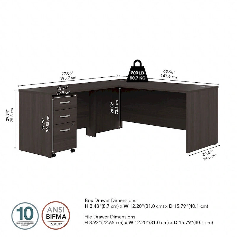 Studio C 66W L-Shaped Desk with Drawers by Bush Business Furniture
