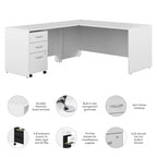 Studio C 66W L-Shaped Desk with Drawers by Bush Business Furniture
