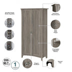 Salinas Tall Storage Cabinet with Doors by Bush Furniture