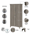 Salinas Tall Storage Cabinet with Doors by Bush Furniture