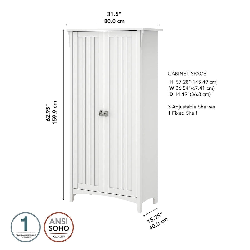Salinas Tall Storage Cabinet with Doors by Bush Furniture