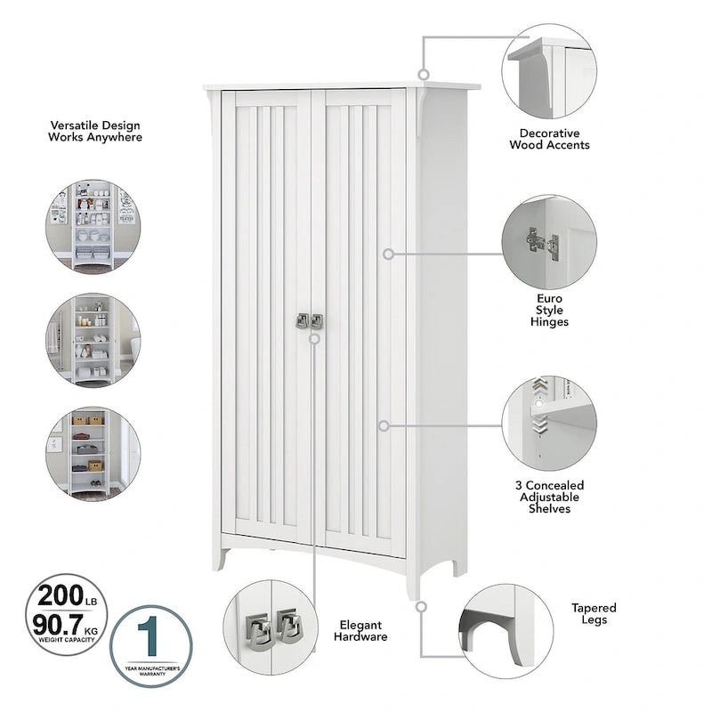 Salinas Tall Storage Cabinet with Doors by Bush Furniture