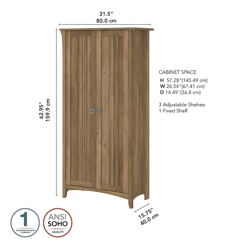 Salinas Tall Storage Cabinet with Doors by Bush Furniture