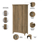 Salinas Tall Storage Cabinet with Doors by Bush Furniture