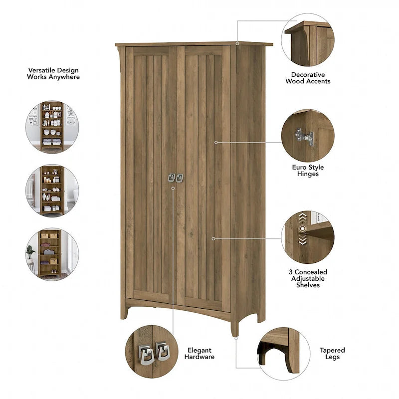 Salinas Tall Storage Cabinet with Doors by Bush Furniture