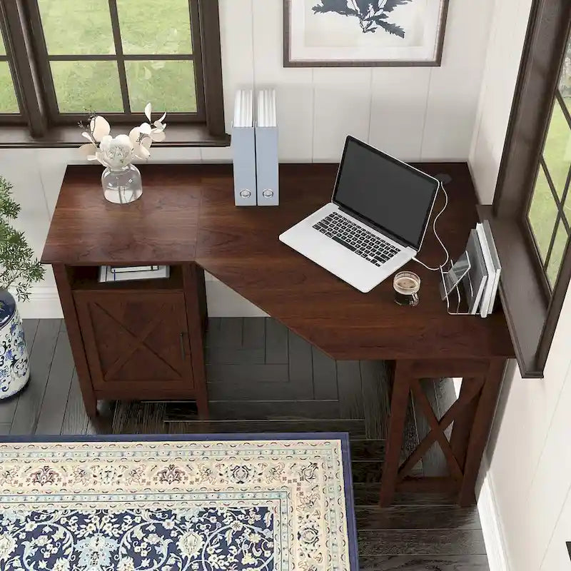 Bush Furniture Key West 54W Corner Computer Desk with Storage