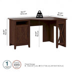 Bush Furniture Key West 54W Corner Computer Desk with Storage