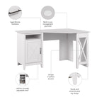 Bush Furniture Key West 54W Corner Computer Desk with Storage