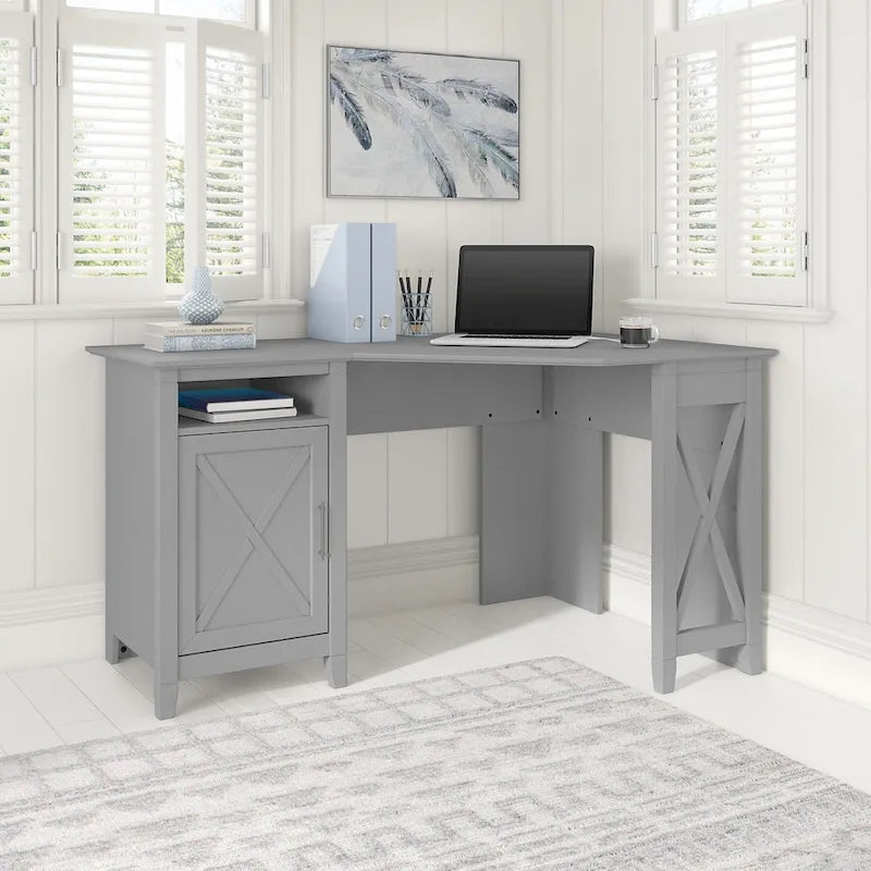 Bush Furniture Key West 54W Corner Computer Desk with Storage