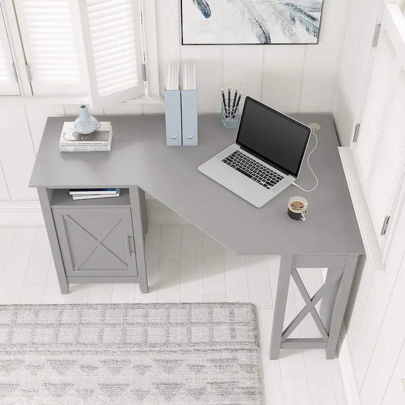 Bush Furniture Key West 54W Corner Computer Desk with Storage