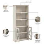 Lennox 5 Shelf Bookcase with Glass Doors - Set of 2 by Bush Furniture