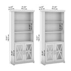 Lennox 5 Shelf Bookcase with Glass Doors - Set of 2 by Bush Furniture