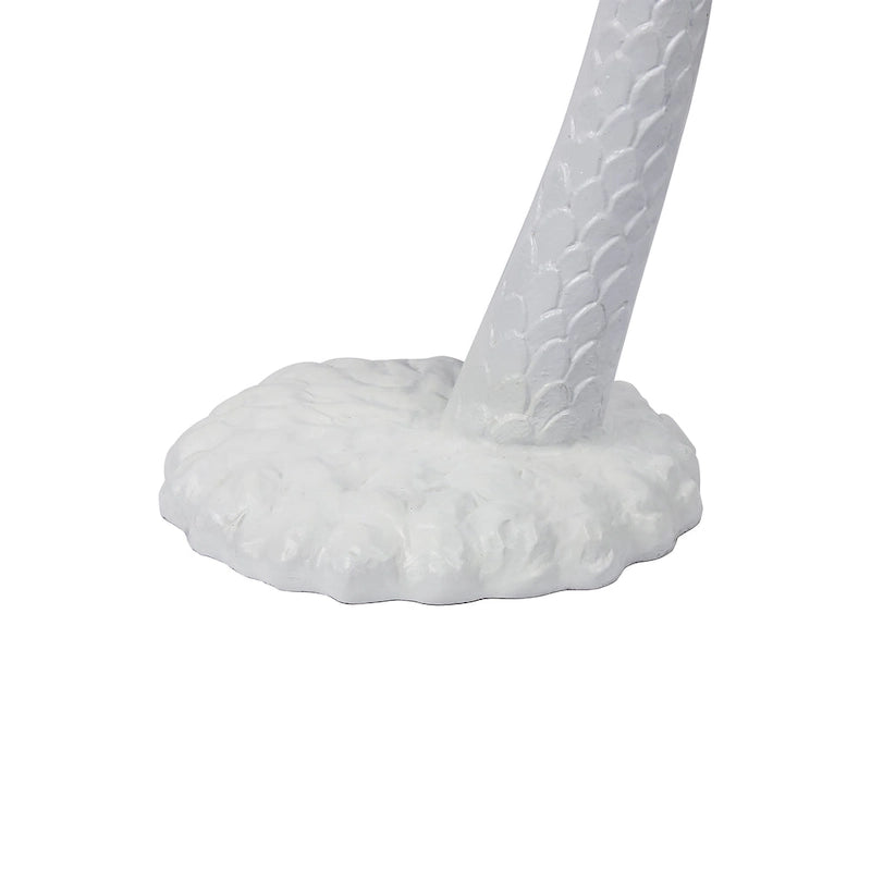 Table d'appoint Hedda 24.75, style palmier vintage en métal avec plateau en verre, blanc, par JONATHAN Y