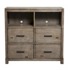 HomeRoots 42 Brown Solid Wood Open Shelving TV Stand - 40 x 41.5 x 18