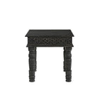 HomeRoots 24 Black Distressed Solid Wood End Table - 24