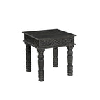 HomeRoots 24 Black Distressed Solid Wood End Table - 24