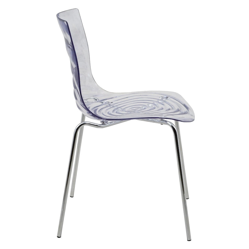 Astor Acrylic Dining Chair with Chrome Legs (Set of 2) Modern Accent Side Chair