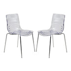 Astor Acrylic Dining Chair with Chrome Legs (Set of 2) Modern Accent Side Chair