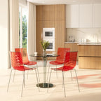 Astor Acrylic Dining Chair with Chrome Legs (Set of 2) Modern Accent Side Chair