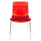 Astor Acrylic Dining Chair with Chrome Legs (Set of 2) Modern Accent Side Chair