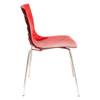 Astor Acrylic Dining Chair with Chrome Legs (Set of 2) Modern Accent Side Chair