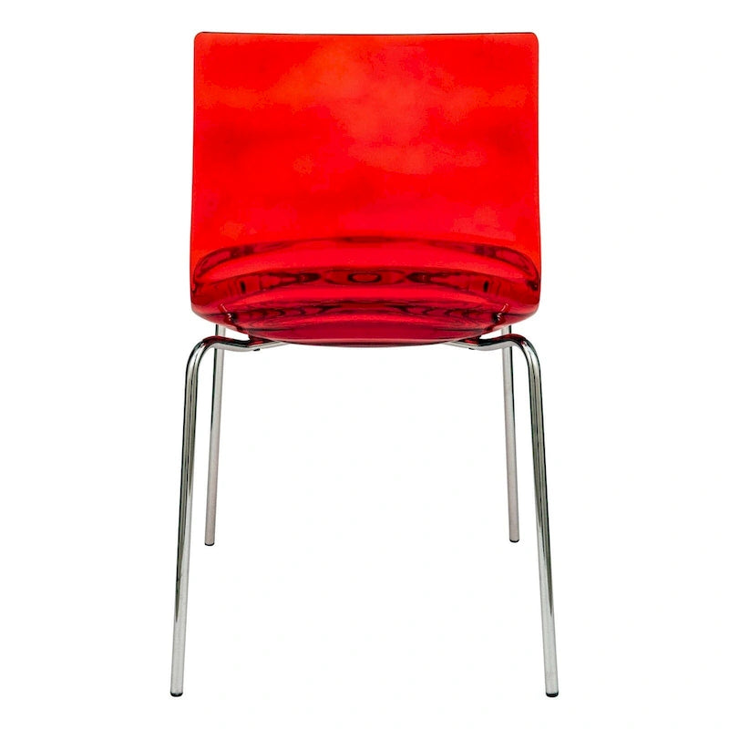 Astor Acrylic Dining Chair with Chrome Legs (Set of 2) Modern Accent Side Chair
