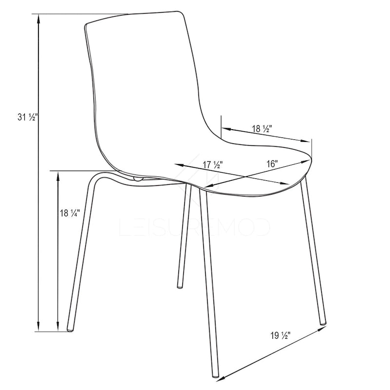 Astor Acrylic Dining Chair with Chrome Legs (Set of 2) Modern Accent Side Chair