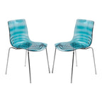 Astor Acrylic Dining Chair with Chrome Legs (Set of 2) Modern Accent Side Chair