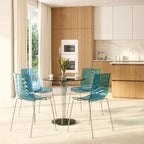 Astor Acrylic Dining Chair with Chrome Legs (Set of 2) Modern Accent Side Chair