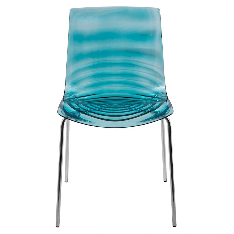 Astor Acrylic Dining Chair with Chrome Legs (Set of 2) Modern Accent Side Chair
