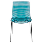 Astor Acrylic Dining Chair with Chrome Legs (Set of 2) Modern Accent Side Chair