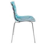 Astor Acrylic Dining Chair with Chrome Legs (Set of 2) Modern Accent Side Chair