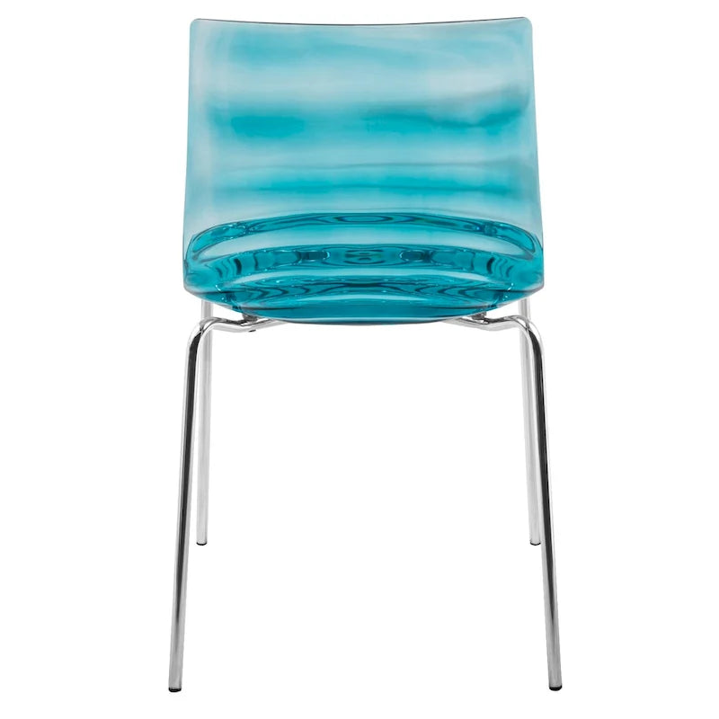 Astor Acrylic Dining Chair with Chrome Legs (Set of 2) Modern Accent Side Chair