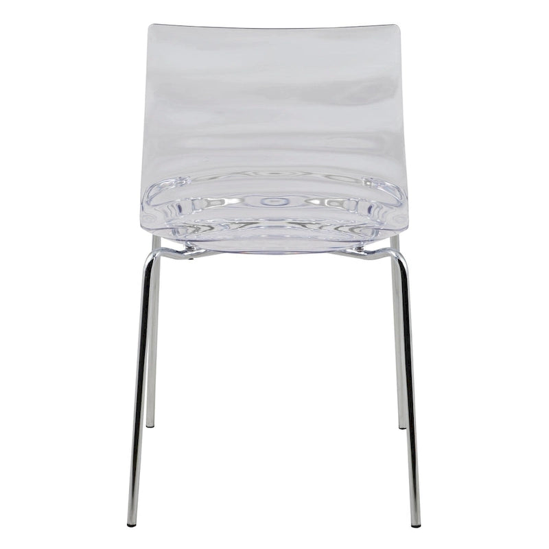 Astor Acrylic Dining Chair with Chrome Legs (Set of 2) Modern Accent Side Chair