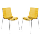 Astor Acrylic Dining Chair with Chrome Legs (Set of 2) Modern Accent Side Chair