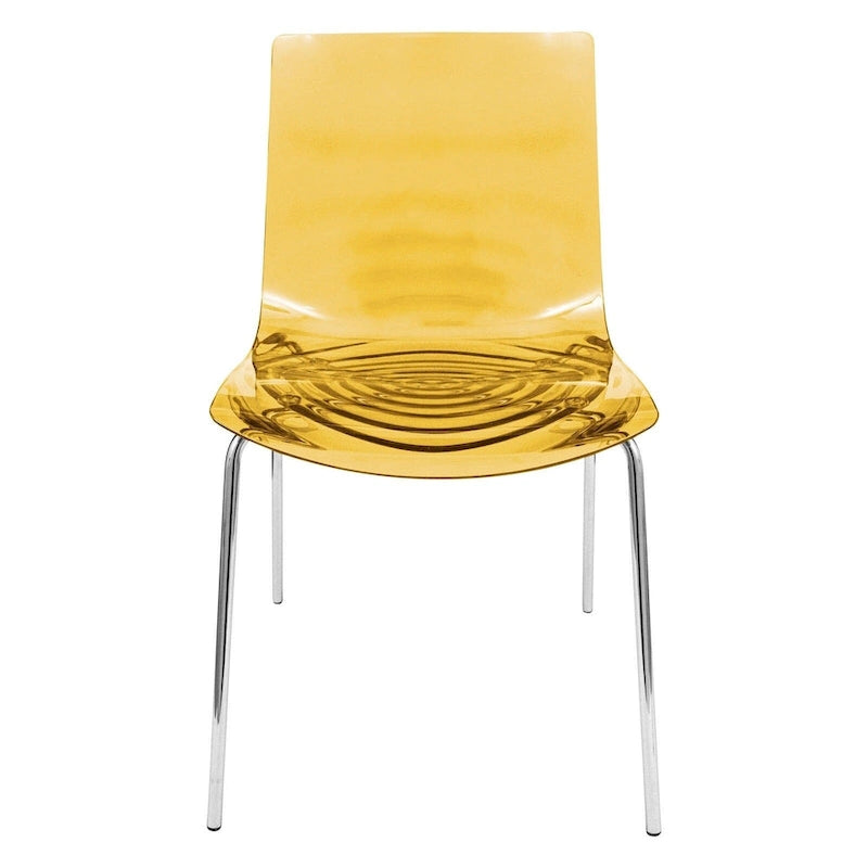 Astor Acrylic Dining Chair with Chrome Legs (Set of 2) Modern Accent Side Chair