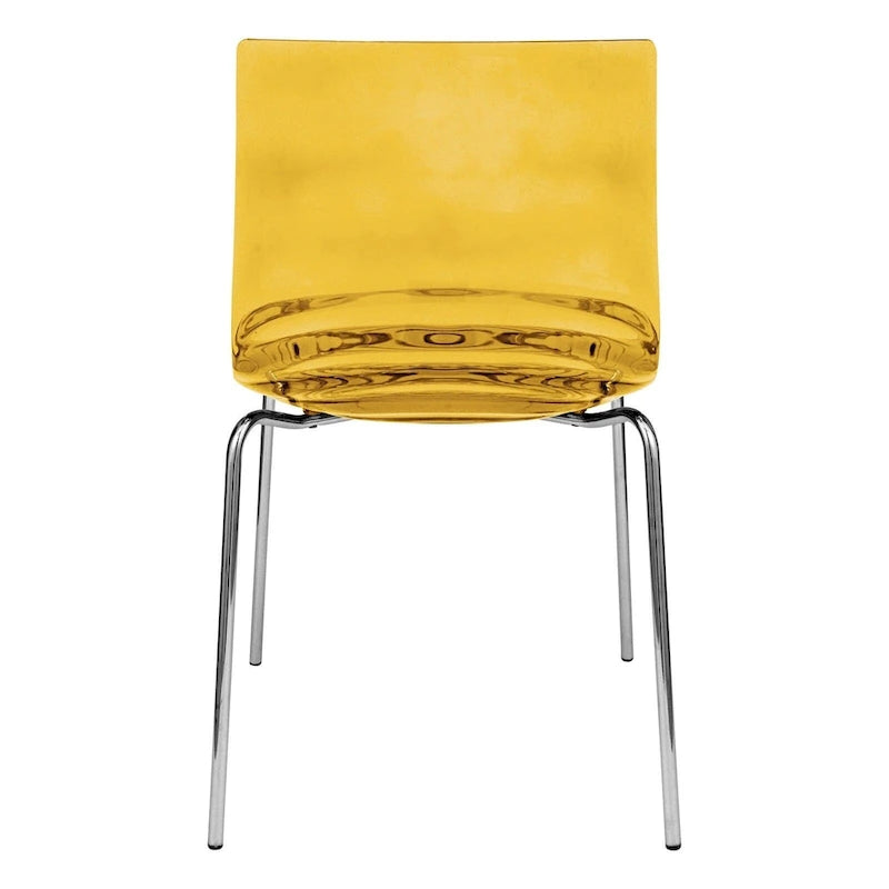 Astor Acrylic Dining Chair with Chrome Legs (Set of 2) Modern Accent Side Chair