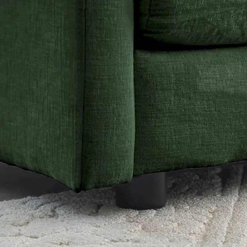 4-Piece Modular Chenille Upholstered Sleeper Sectional Sofa Bed with Ottoman