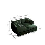 4-Piece Modular Chenille Upholstered Sleeper Sectional Sofa Bed with Ottoman