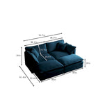 4-Piece Modular Chenille Upholstered Sleeper Sectional Sofa Bed with Ottoman