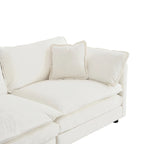 4-Piece Modular Chenille Upholstered Sleeper Sectional Sofa Bed with Ottoman