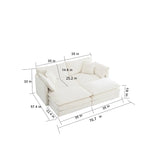 4-Piece Modular Chenille Upholstered Sleeper Sectional Sofa Bed with Ottoman