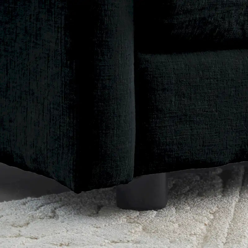 4-Piece Modular Chenille Upholstered Sleeper Sectional Sofa Bed with Ottoman