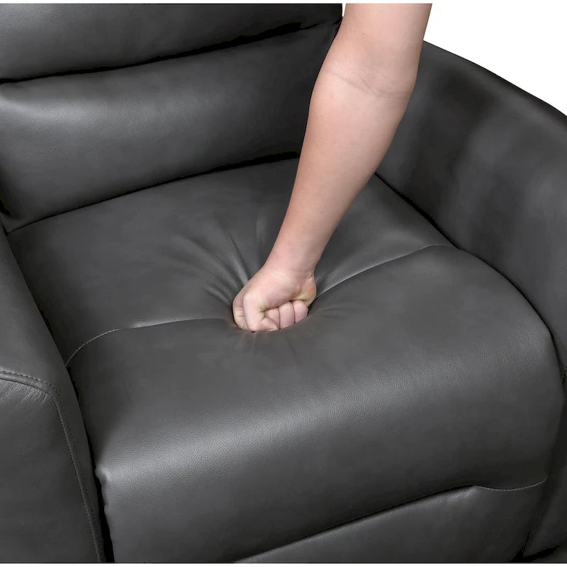 Glider Reclining Chair Swivel Motion Breathable Faux Leather Upholstery Luxury Living Room Furniture, Movie Chair