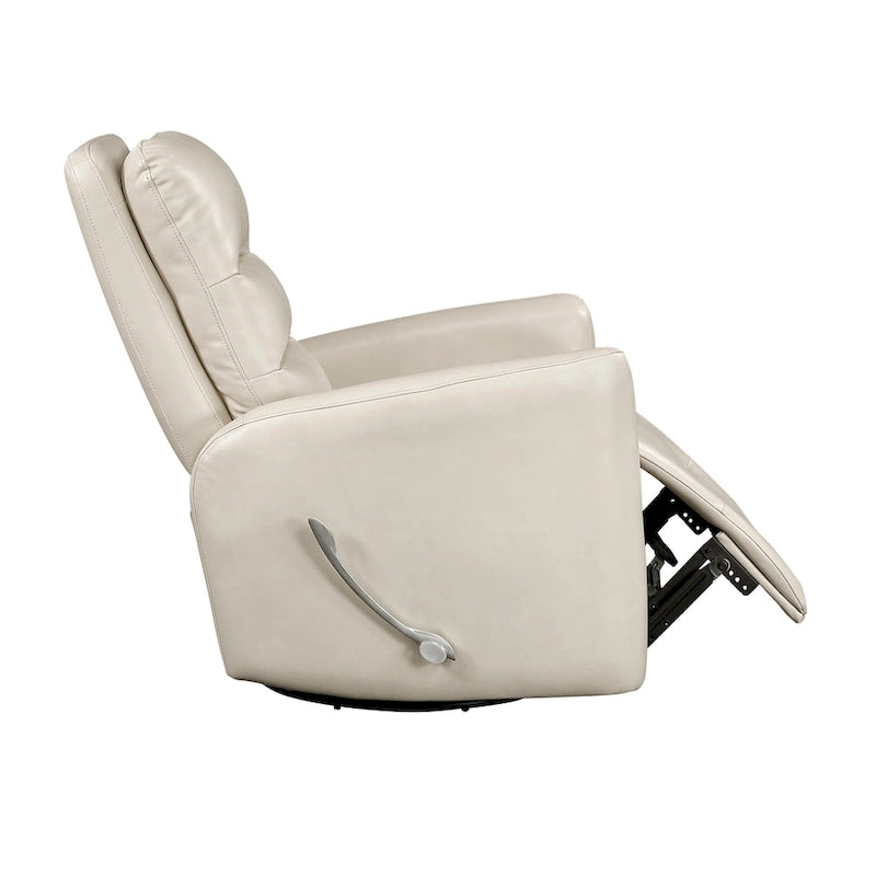 Glider Reclining Chair Swivel Motion Breathable Faux Leather Upholstery Luxury Living Room Furniture, Movie Chair